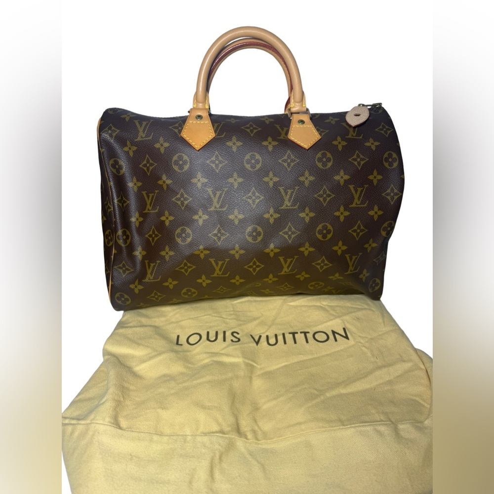 Louis Vuitton Top Handle Bag with Brass Padlock Keys And Dust Bag